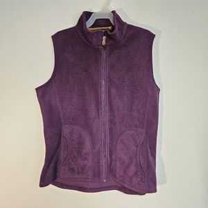 Woolrich purple fleece women's pocketed zip vest size medium